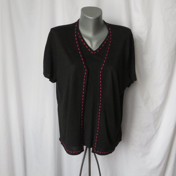 1990s Vintage Faux Black Twinset Norton McNaughton - Picture 4 of 10